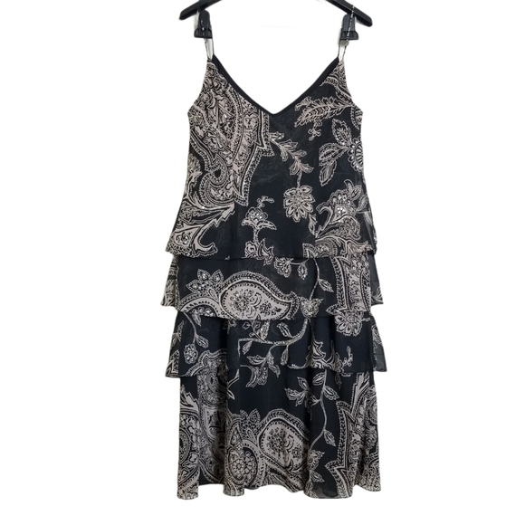 Vintage Petite Alex Evenings Paisley Dress 10P - Picture 2 of 5